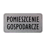 Znak drzwi - Pomieszczenie gospodarcze - płyta aluminiowa, 160 x 80 mm