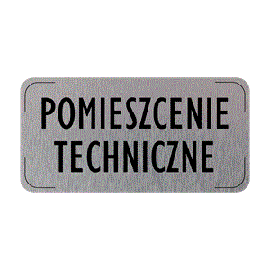 Znak drzwi - Pomieszczenie techniczne, płyta aluminiowa, 160 x 80 mm