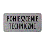 Znak drzwi - Pomieszczenie techniczne, płyta aluminiowa, 160 x 80 mm