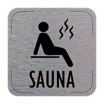 Znak drzwi - Sauna, płyta aluminiowa, 80 x 80 mm
