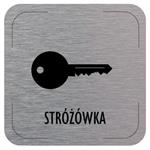 Znak drzwi - Stróżówka - piktogram, płyta aluminiowa, 80 x 80 mm