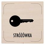 Znak drzwi - Stróżówka - piktogram, płyta drewniana, 80 x 80 mm