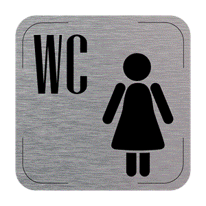 Znak drzwi - Toaleta damska, płyta aluminiowa, 80 x 80 mm