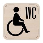 Znak drzwi - Toaleta dla niepełnosprawnych, płyta drewniana, 80 x 80 mm