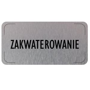 Znak drzwi - Zakwaterowanie, płyta aluminiowa, 160 x 80 mm