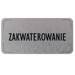 Znak drzwi - Zakwaterowanie, płyta aluminiowa, 160 x 80 mm