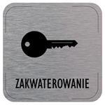 Znak drzwi - Zakwaterowanie - piktogram, płyta aluminiowa, 80 x 80 mm